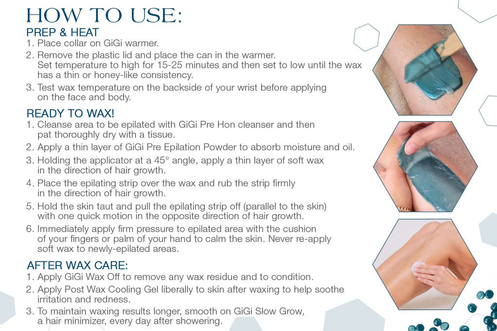 Hard Wax Beads for Hair Removal Face, Body & Sensitive Skin, 14 oz | Infused with Essential Oils, Soothing Azulene