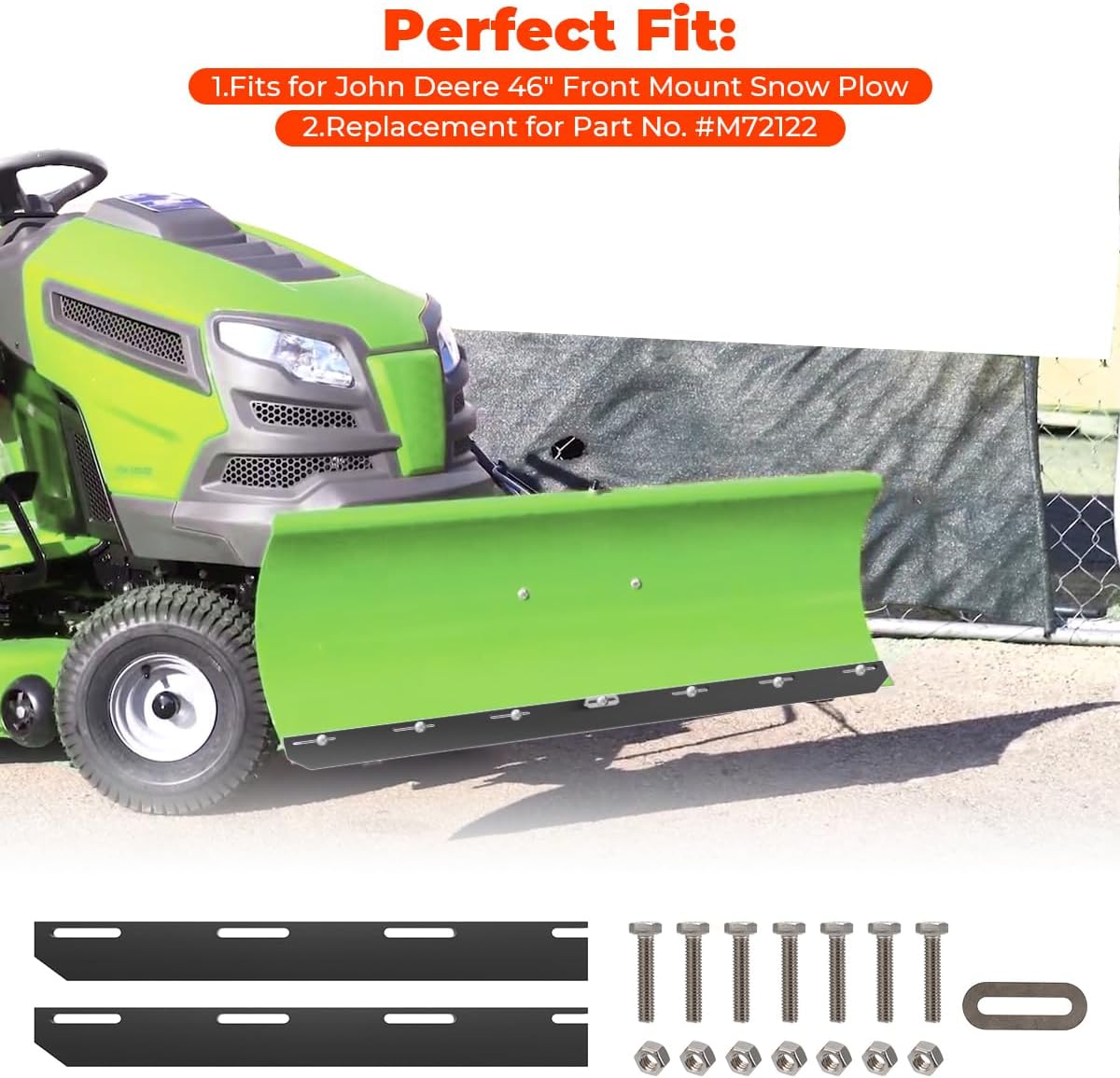 for John Deere 46 Inch Snow Plow Poly Cutting Edge Scraper Strap | Replacement for Part No. M72122, 1/2" Thick