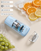 Handheld Vacuum Sealer for Food, Mason Jar Vacuum Sealer(Blue) | Built-in UV Light, With Bags And Mason Lids, Auto