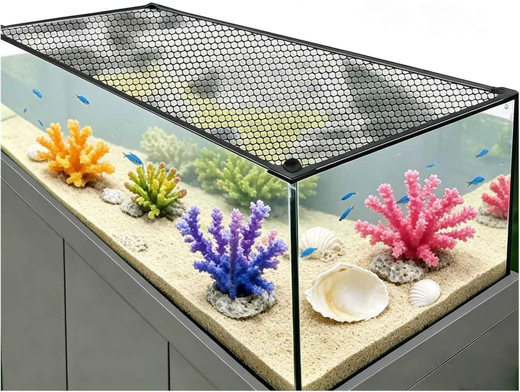 DIY Magnetic Aquarium Lid Fish Tank Hood Top Cover Anti-Jumping Net Cover Mesh to Protect Fish Jumping Out of