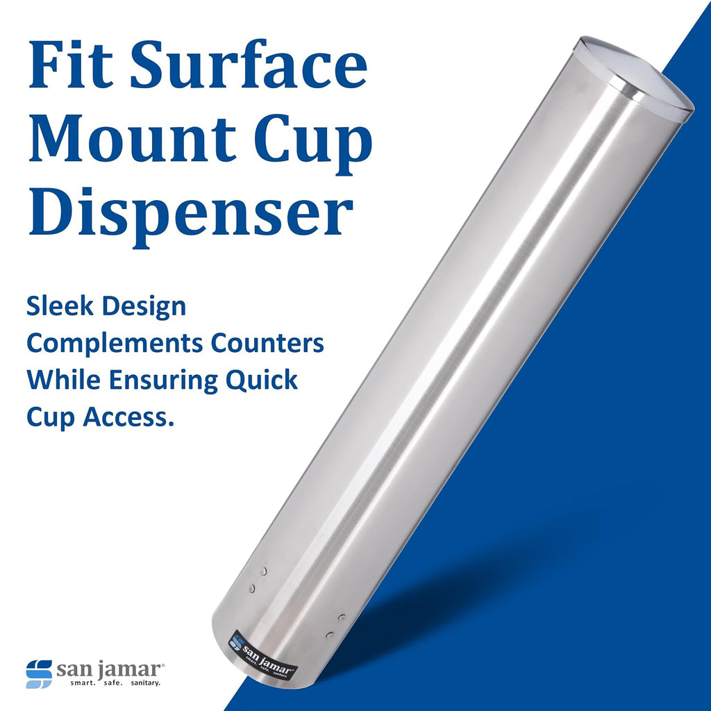 23.5-Inch Stainless Steel Cup Dispenser, 12-24 oz