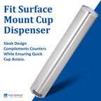 23.5-Inch Stainless Steel Cup Dispenser, 12-24 oz