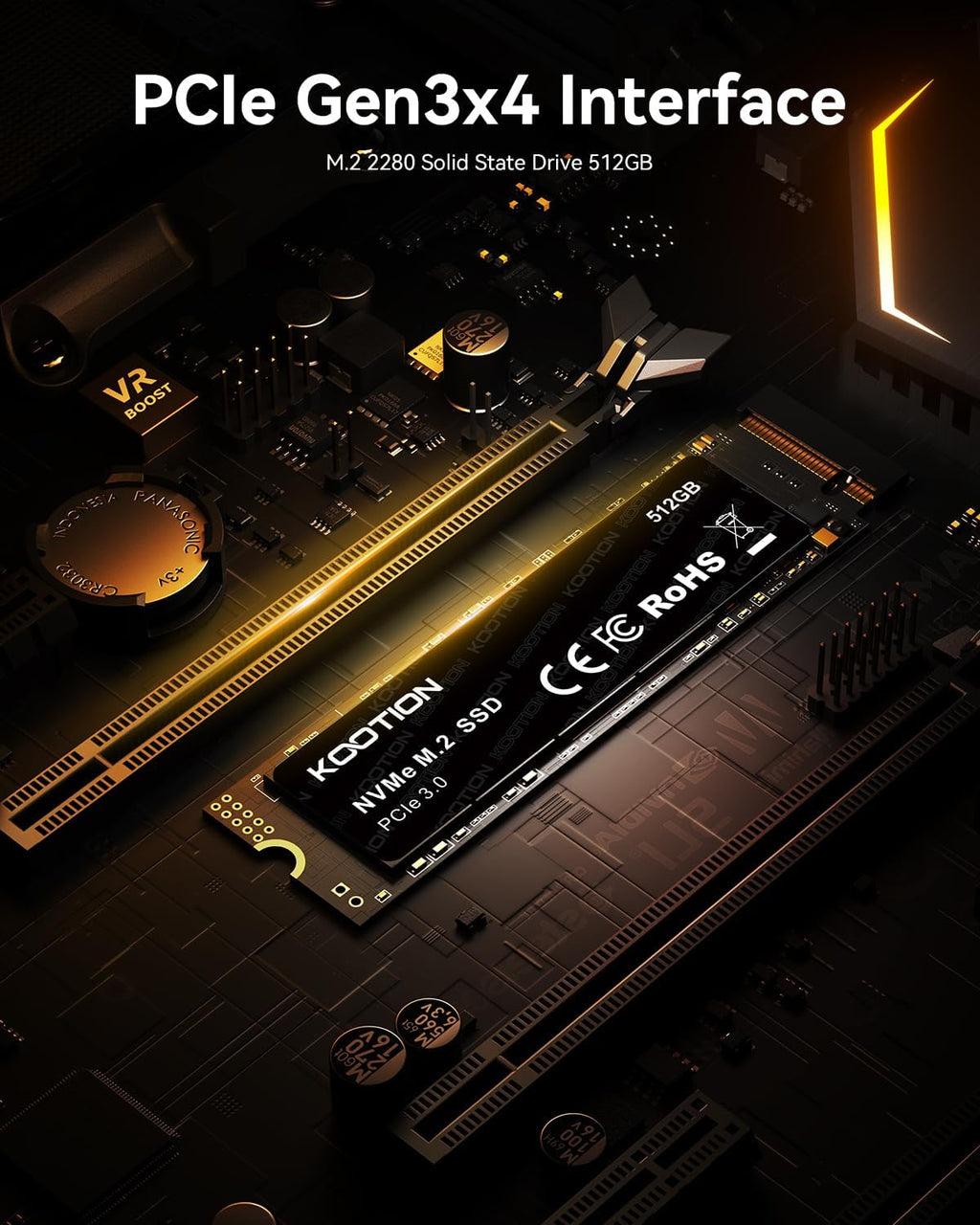 512GB PCIe 3.0 M.2 Internal Solid State Drive PCle 3.0x4 SSD NVMe M.2 2280 Internal SSD Up to 3500MB/s PCIe Gen 3