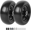 (2-Pack) 9x3.50-4” Flat Free Lawnmower Tire and Wheel Assemblies - PU Tire on Wheel and Adapter Kits with 3.5"