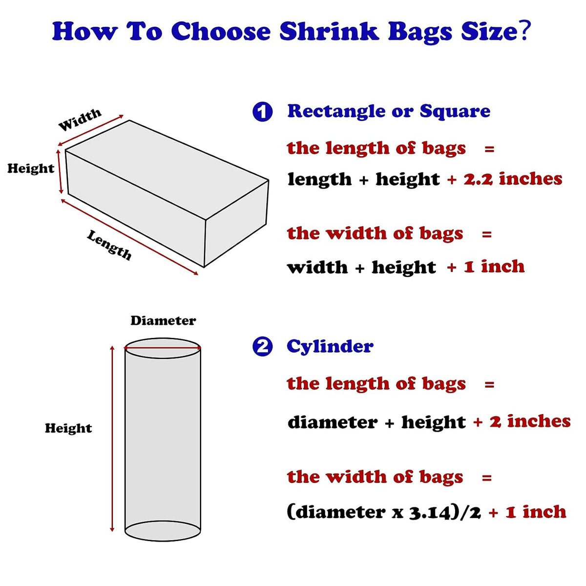 Shrink Wrap Bags 6x12 Inches 100 Pcs