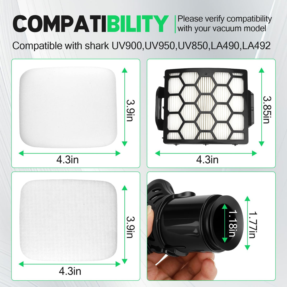 UV900 UV850 Replacement Hose with Filter Compatible with Shark LA492 LA490