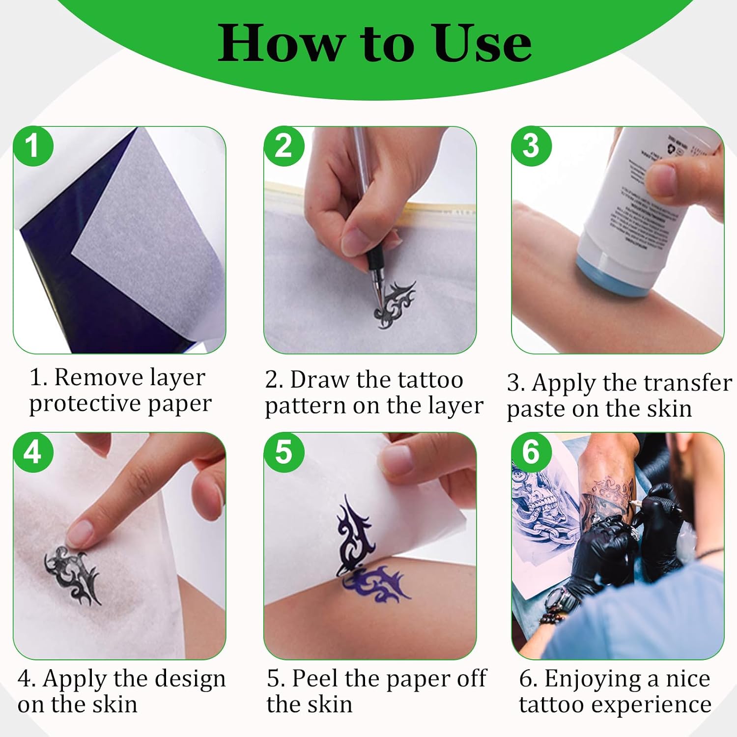 Tattoo Transfer Paper, 50 Sheets Stencil Transfer Paper for Tattooing, A4 Size Thermal Stencil Paper for Tattoo