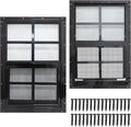 2 Pack Shed Windows with Black Frame, 18x 23 Flush Mount Small Window with Tempered Glass and Fiberglass Screen for
