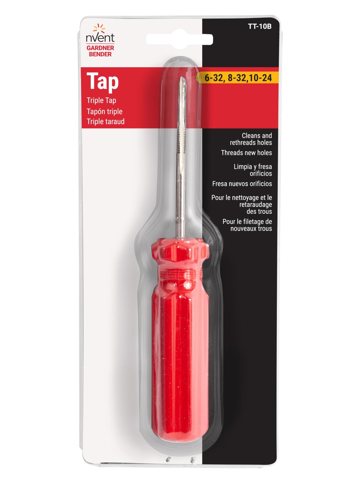 nVent GARDNER BENDER TT-10B 3-Size Tapping Tool, 6-1/2 in. Threading Tap