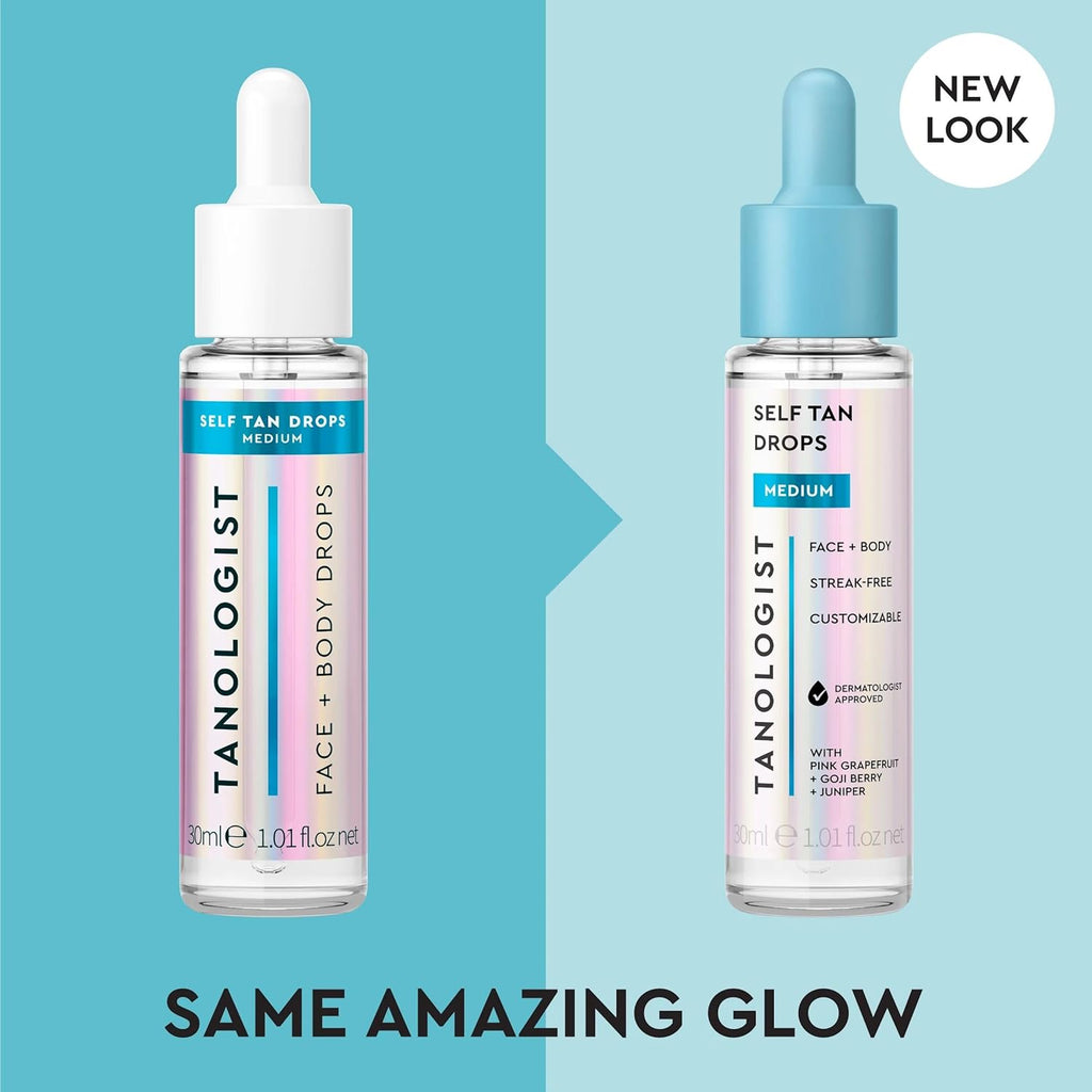 Medium Self-Tan Drops, Face Tanning Drops, 1.01 Fl Oz | Buildable self-tanning glow, face self tanner to mix with