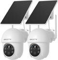 Solar Security Cameras Wireless Outdoor, 4MP 360° View Battery Powered Outdoor Camera, Night Vision with Spotlight