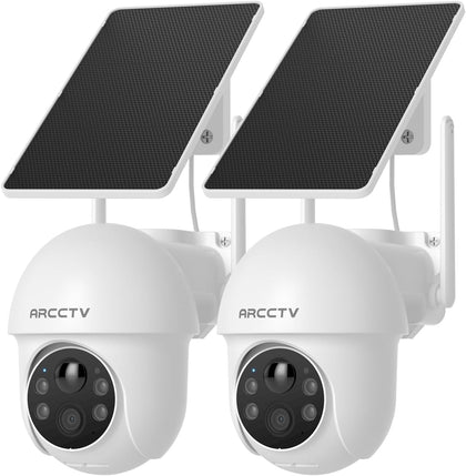 Solar Security Cameras Wireless Outdoor, 4MP 360° View Battery Powered Outdoor Camera, Night Vision with Spotlight