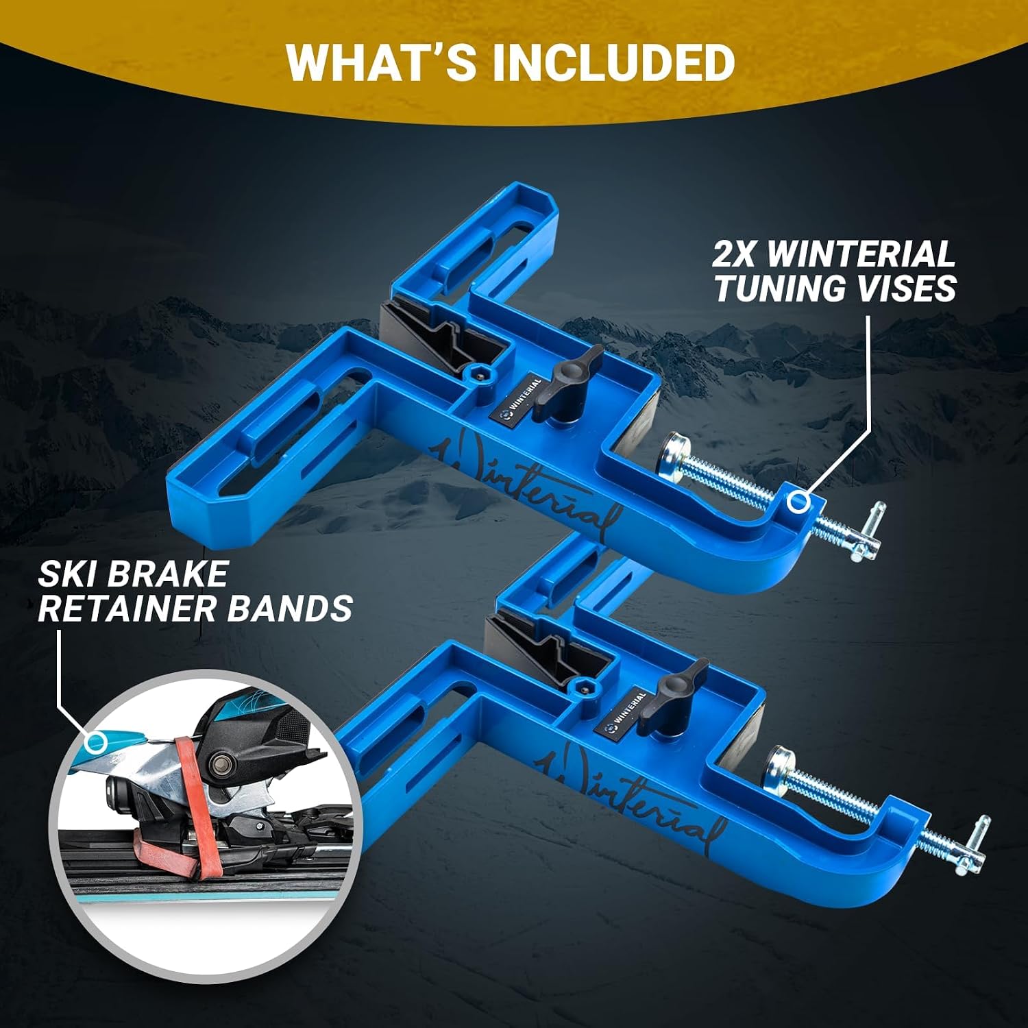 Snowboard and Ski Vise, Set of Two Non-Slip Vice Grips with Horizontal Vertical Working Positions for Tuning, Repair
