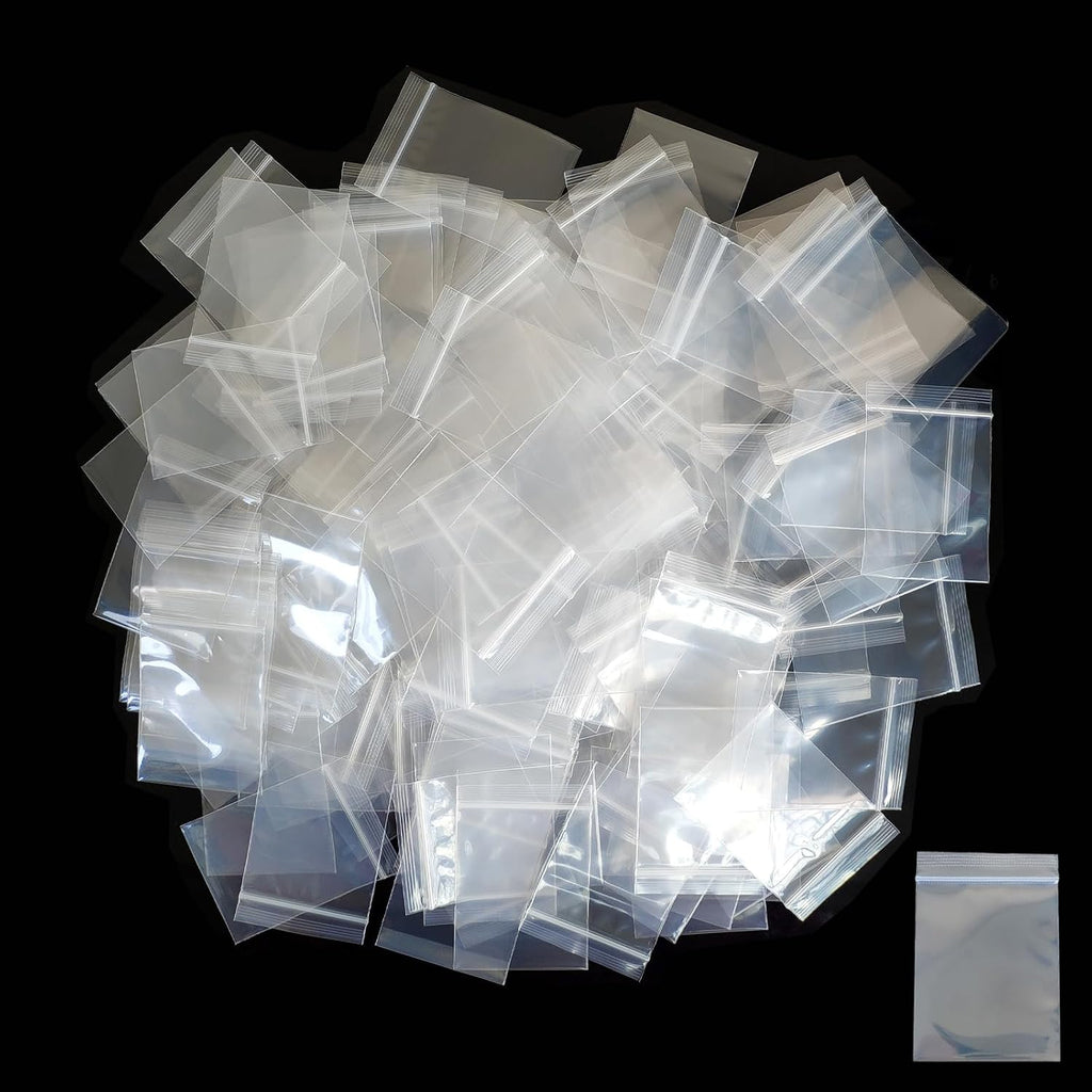 Small Plastic Bags 1" x 2" 500pcs for Tiny Items Storage & Packaging