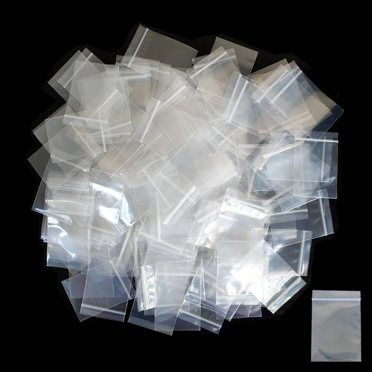 Small Plastic Bags 1" x 2" 500pcs for Tiny Items Storage & Packaging