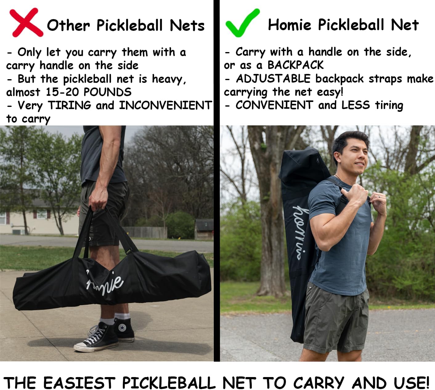 Portable Pickleball Net Set with 4 Paddles, 4 Balls, Backpack Carrying Bag, 22 FT Regulation Size, Easy Setup for