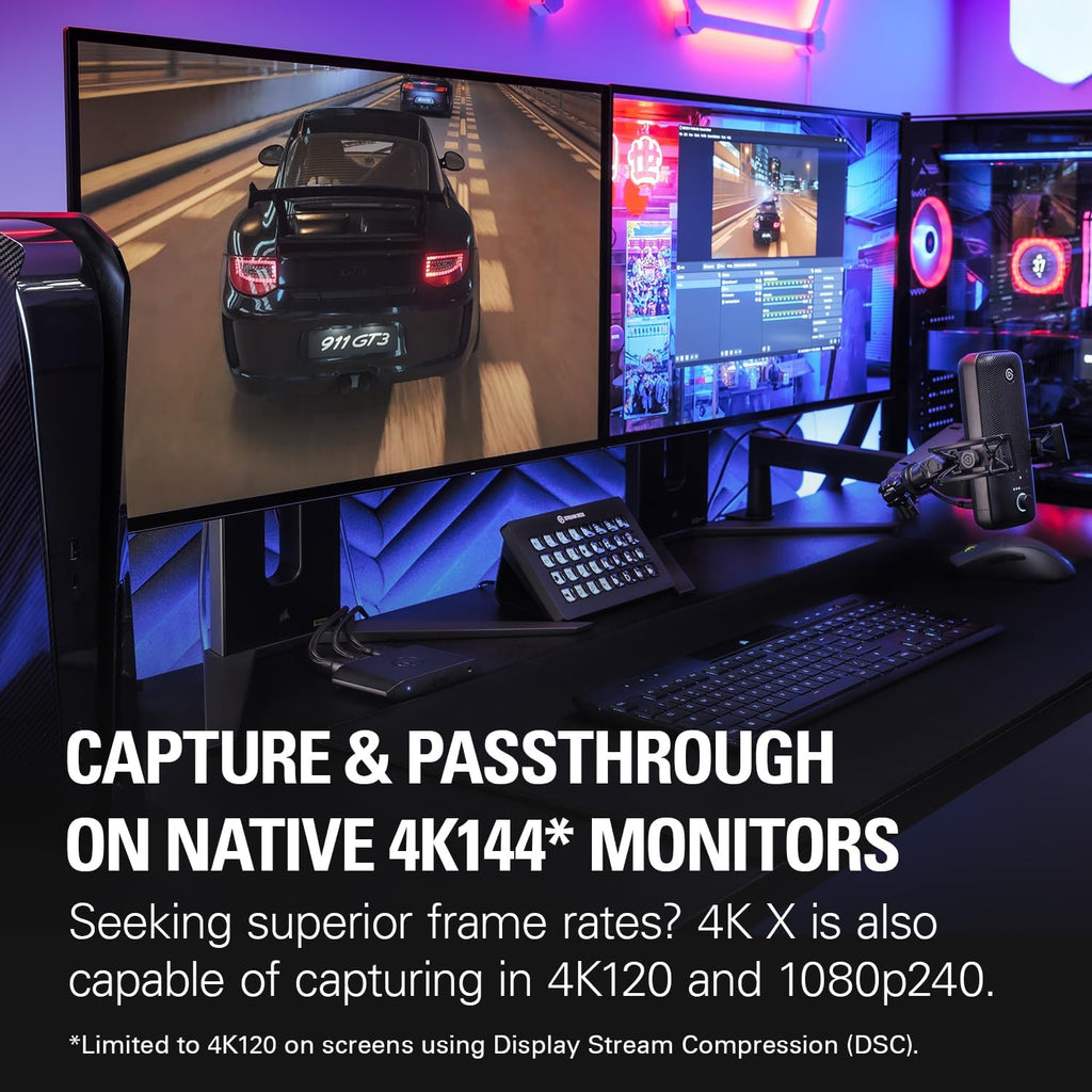 4K X Capture Card, HDMI 2.1, 4K144 Ultra-Low Latency | VRR passthrough, HDR10, Up to 1080p240 capture, USB 3.2 Gen 2
