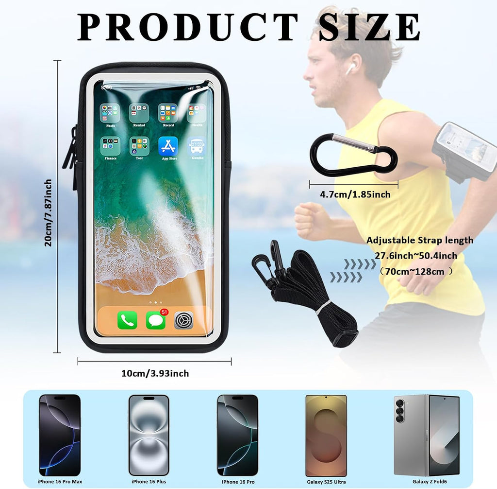 Phone Holder for Running Armband, Cell Phone Purse Small Crossbody Bags for Women Kids, Sports Arm Bag for Men