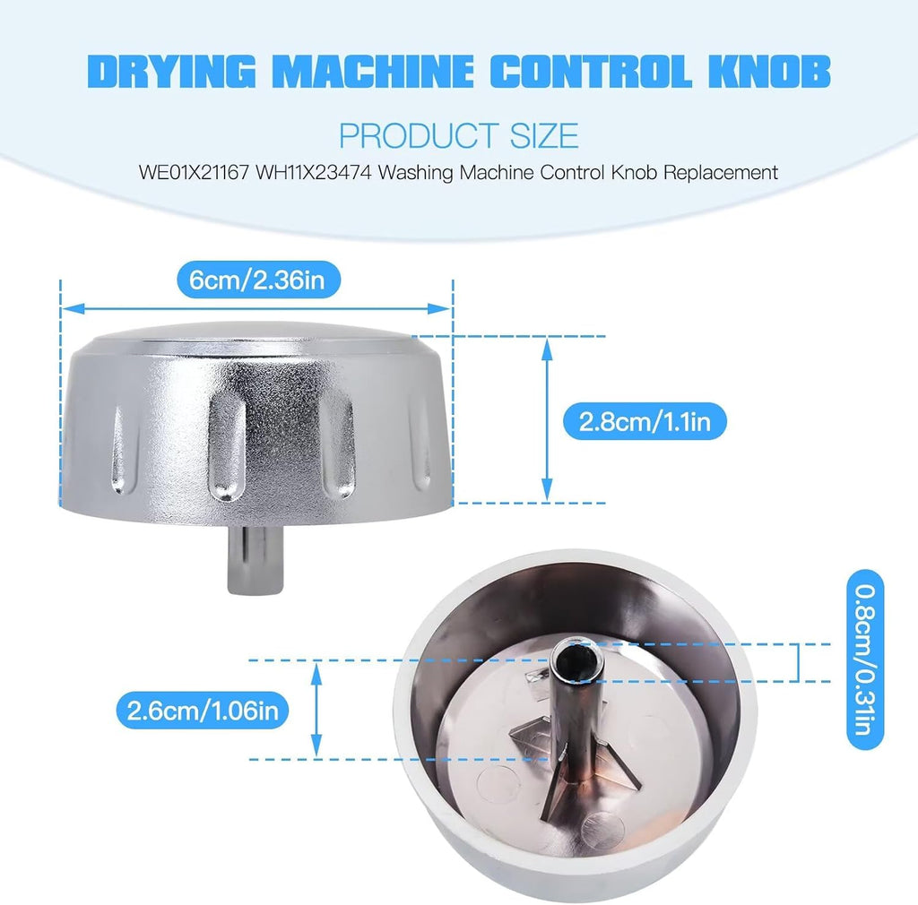 WE01X21167 Dryer Control Knob Fit for General Electric GFW430SSM1WW, GFW430SSM0WW, GFDS175GH2DG, GFDS175GH1DG, GFDS175GH0DG, Replaces AP5986370, 4392876 [by Acupress]