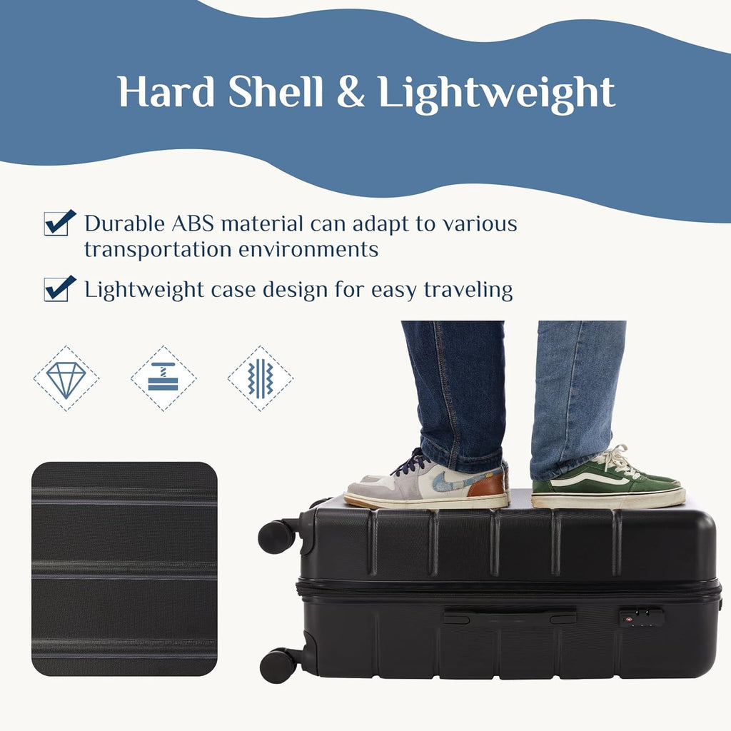 21 Inch Carry On Luggage, ABS Hard Shell Lightweight Rolling Expandable Suitcase with Double Spinner Wheels & TSA