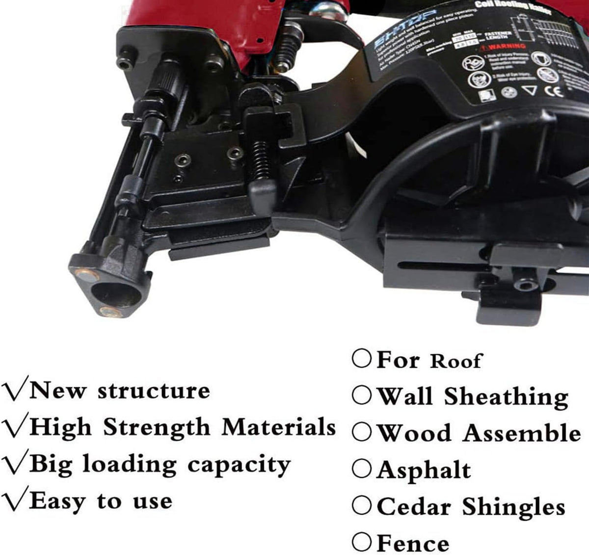 CN45N Roofing Nailer, 15 Degree Roofing Nail Gun