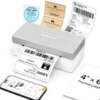 Shipping Label Printer Bluetooth 4x6 Thermal Label Printer, White