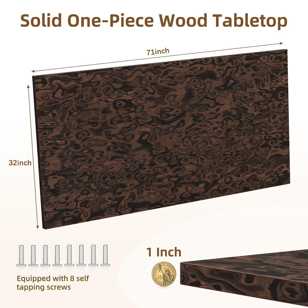 Wood Table Top, 71x32x1 Inch One-Piece Workbench Top