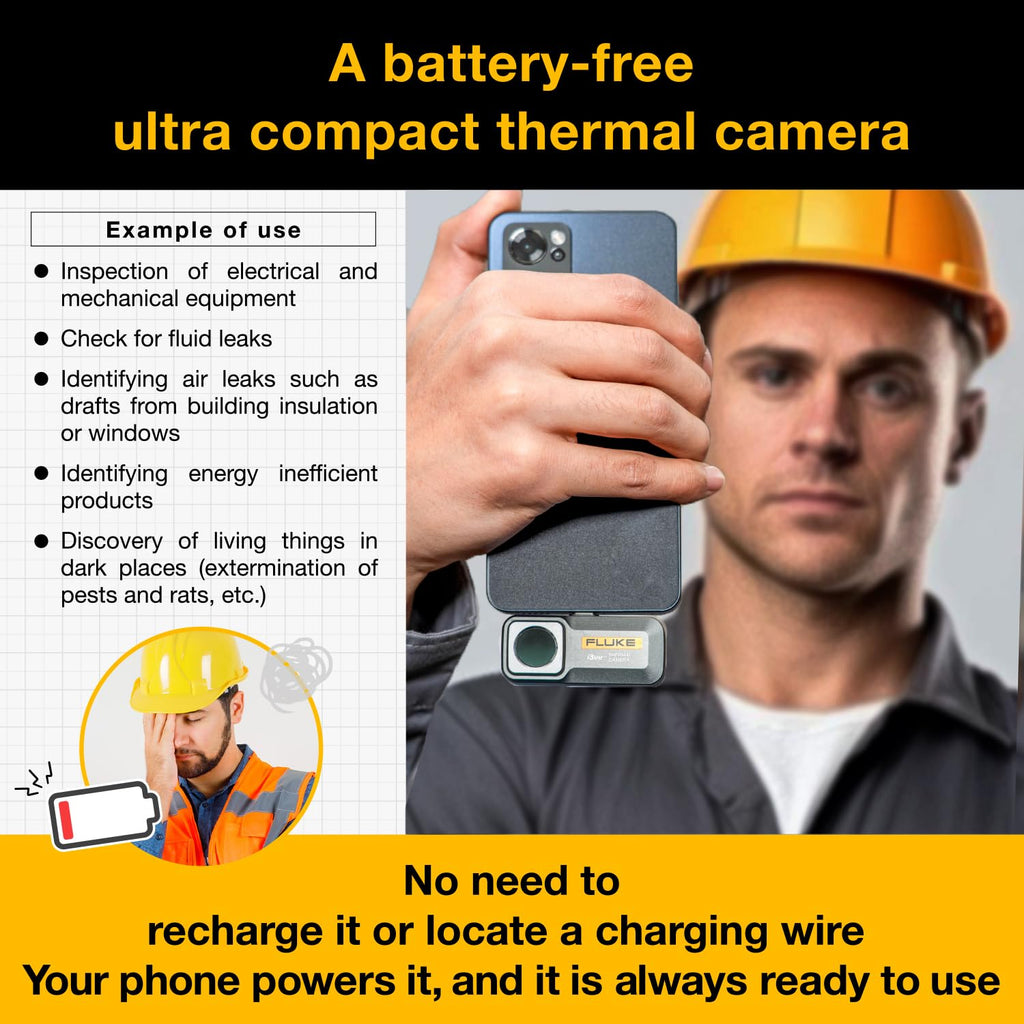 Fluke Thermal Camera for Android smart Phones (USB-C) Professional Grade Plug&Play