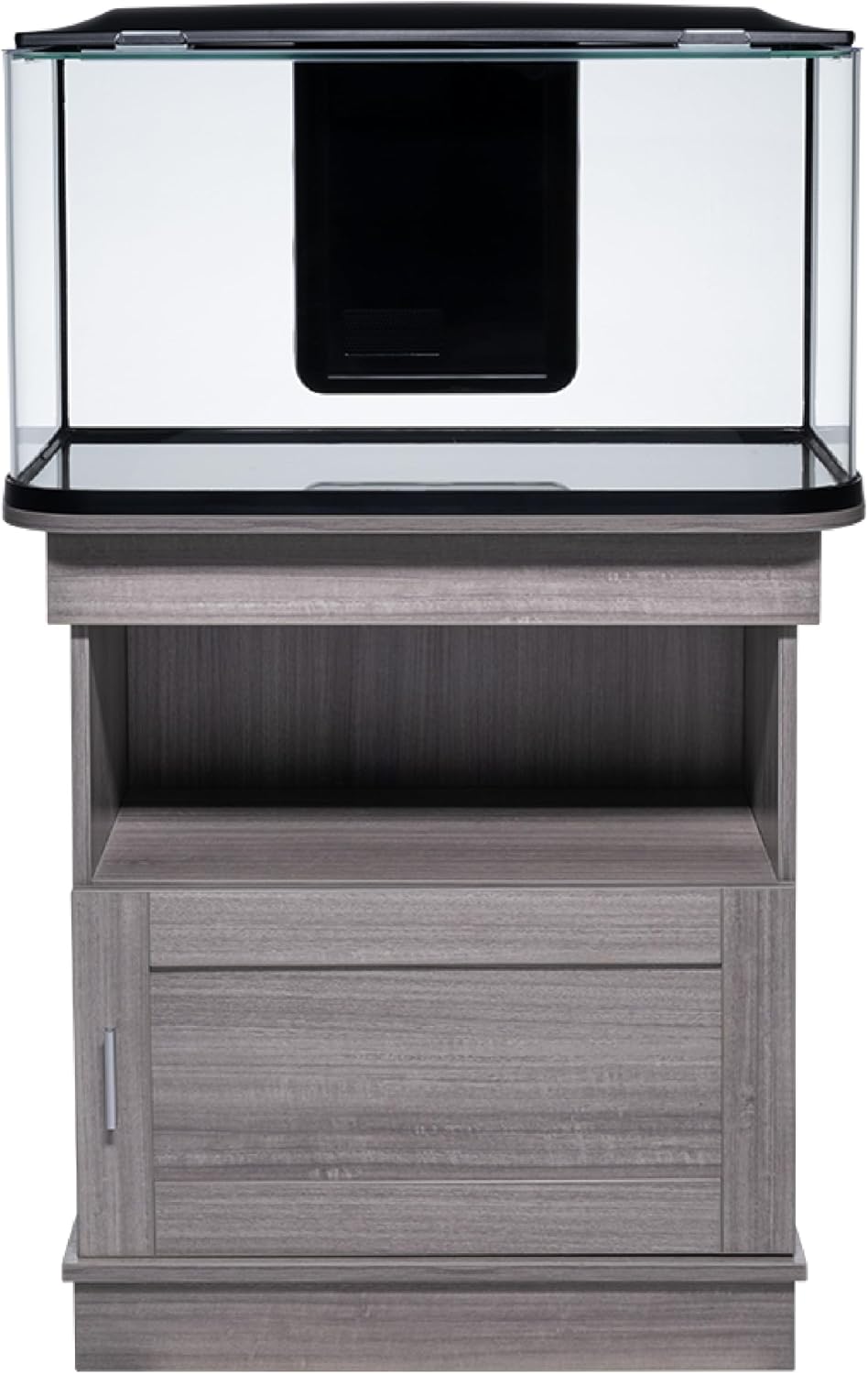 Aquarium Stand, 20 Gallons, Features Enclosed Storage Area, Display Area, Back Panel Cutout, Modern Farmhouse Look.