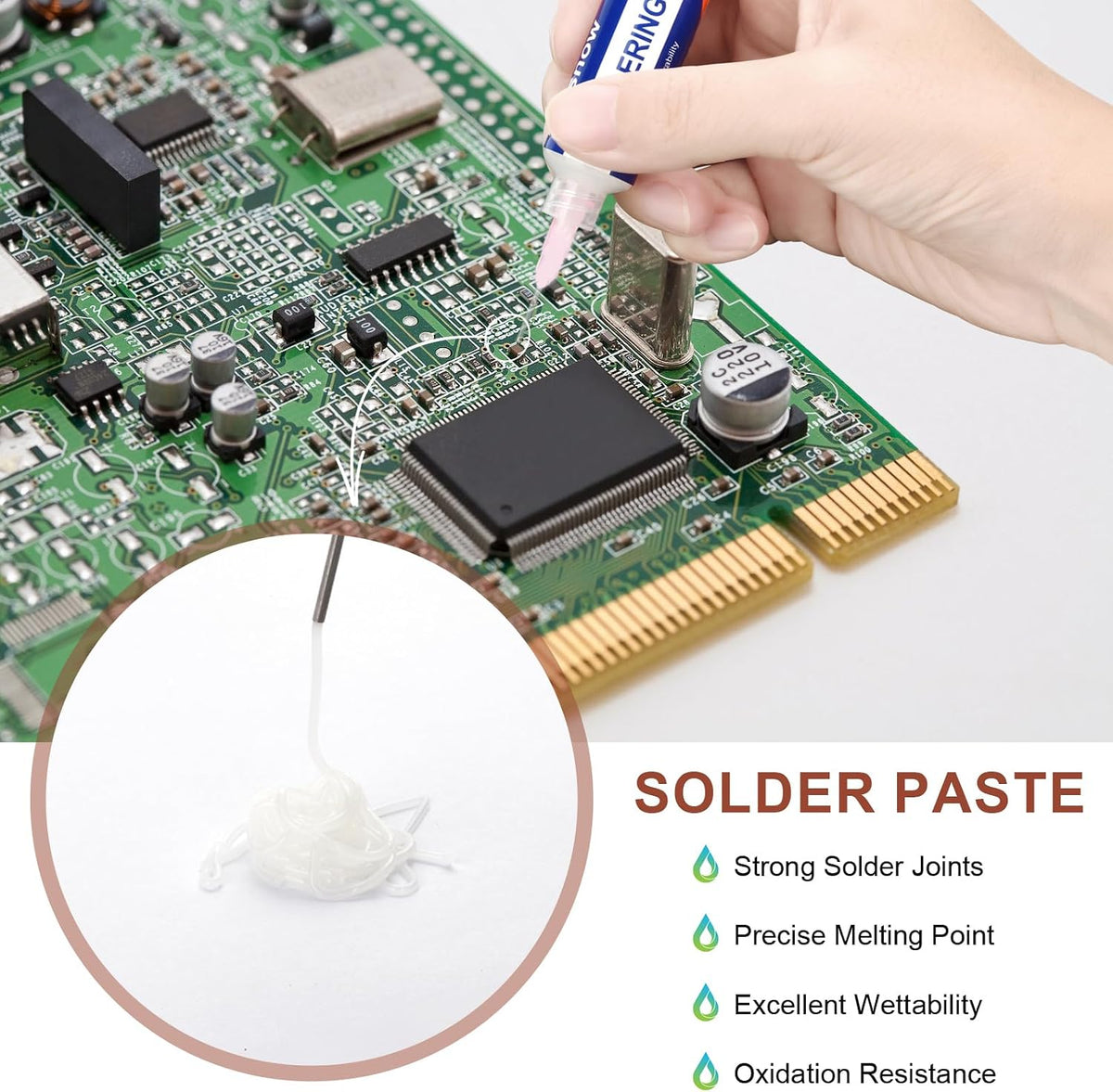 Solder Flux Paste And Solder Wick Braid, No Clean Soldering Flux(10cc) Soldering Remover Tool, 10ft Desoldering Wick Braid For Electronics Repair For Disassemble Electrical Components