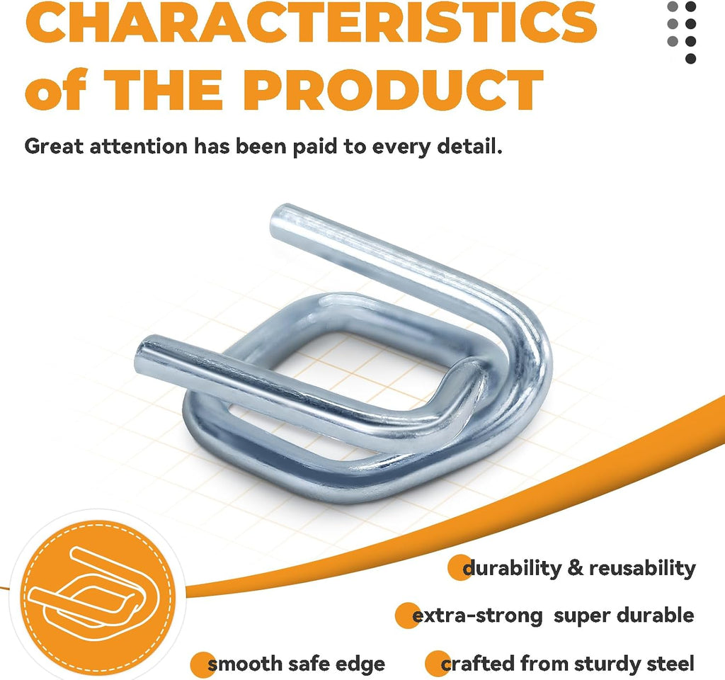 Galvanized Banding Strapping Metal Wire Buckle for Packaging Pallet Woven Composite Cord Strap Nylon Band