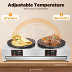 3.4KW Double Head Electric Crepe Maker Machine 16In Non-Stick 110V