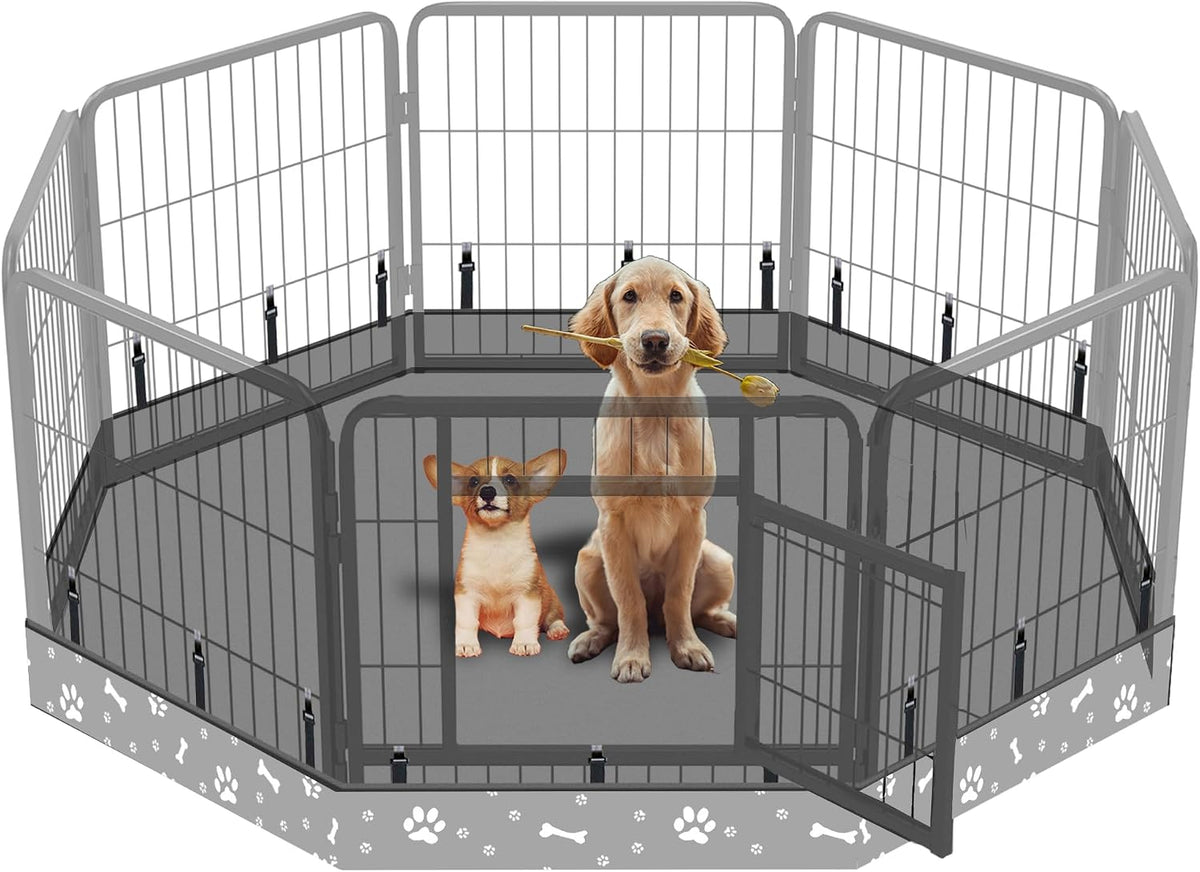 Dog Playpen Bottom Pad Fits for 24 Inch 8 Panels Metal Exercise Pet Playpen, Dog Crate Pad Puppy Playpen Pad, Elastic
