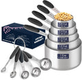 10-PACK Measuring Cups and Spoons Set, Kitchen Gadagets Cooking Baking,Heavy Duty & Dishwasher Safe for Dry and