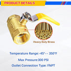 2PCS 1 Inch Brass Ball Valve,1'' NPT Female Full Prot Heavy Duty Ball Valve