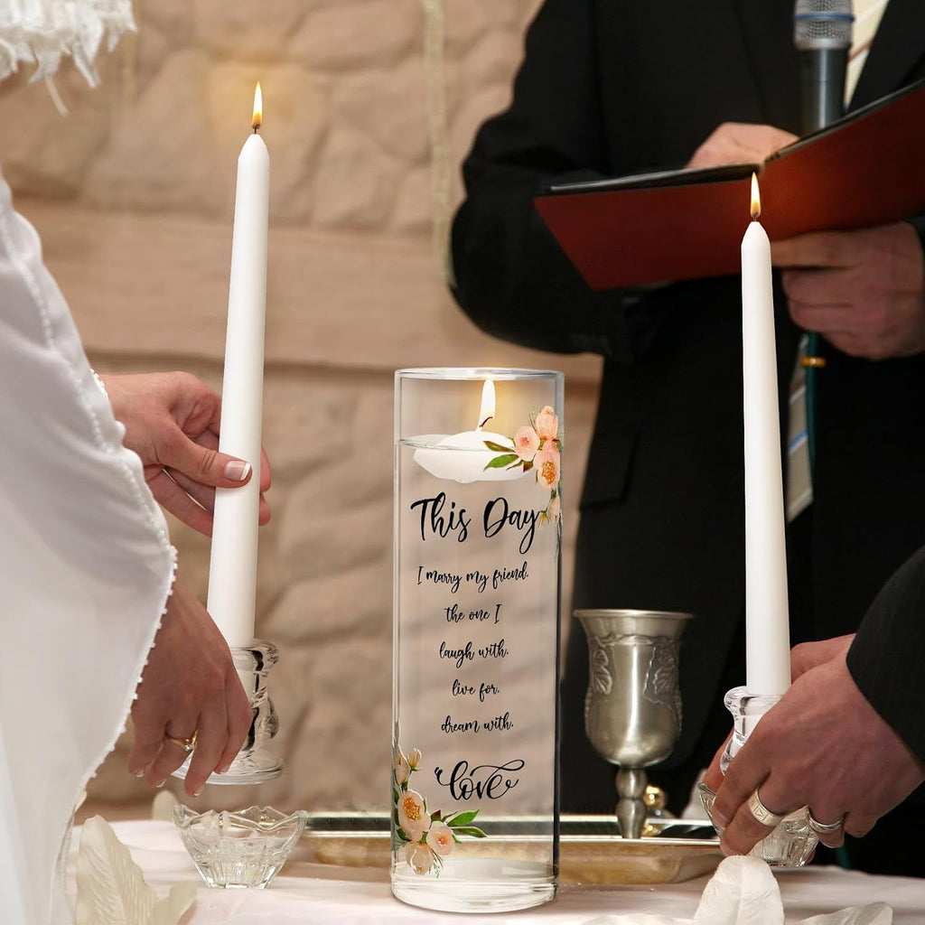 Unity Candles for Wedding Ceremony with Holder,Fresh Style
