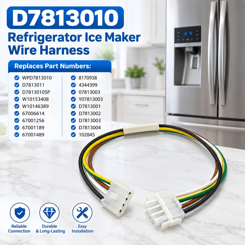 WPD7813010 Refrigerator Ice Maker Wire Harness for Whirlpool Ice Maker