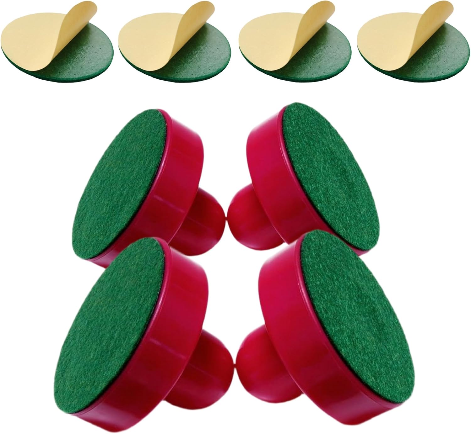 Air Hockey Paddles 3.78-inch (96mm) – Heavy-Duty Pushers for Full-Size Air Hockey Tables – Includes Felt Pads & Extra
