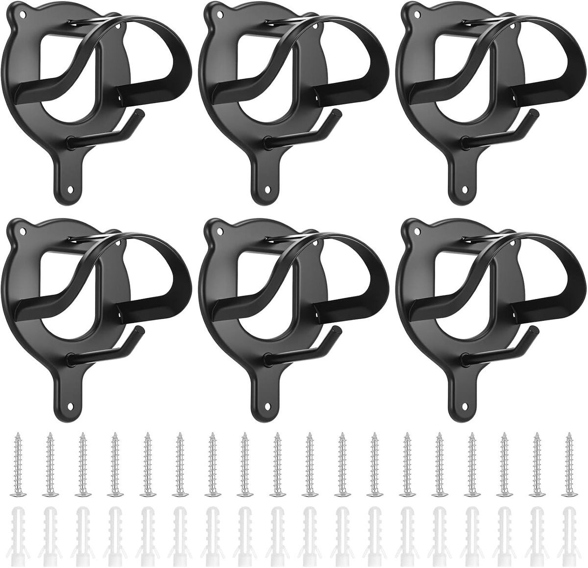 6 Counts Horse Bridle Rack, Iron Bridle Bracket with Tubes and Screw, Wall Mount for Horse Tack Storage, Halter