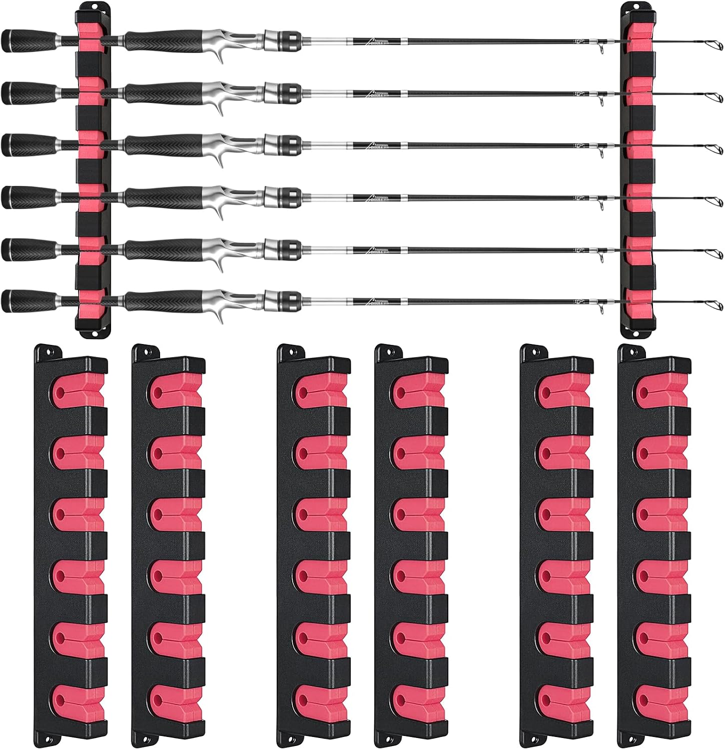 3 Set Fishing Rod Holders for 18 Garage Fishing Rod Rack Wall Mount Fish Pole Holders for Boat Room Vertical