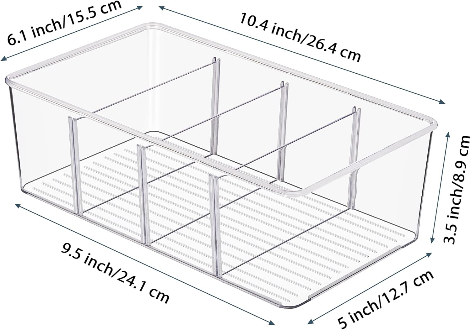 8 Pack Food Storage Organizer Bins, Clear Plastic Bins for Pantry, Kitchen, Fridge, Cabinet Organization and Storage