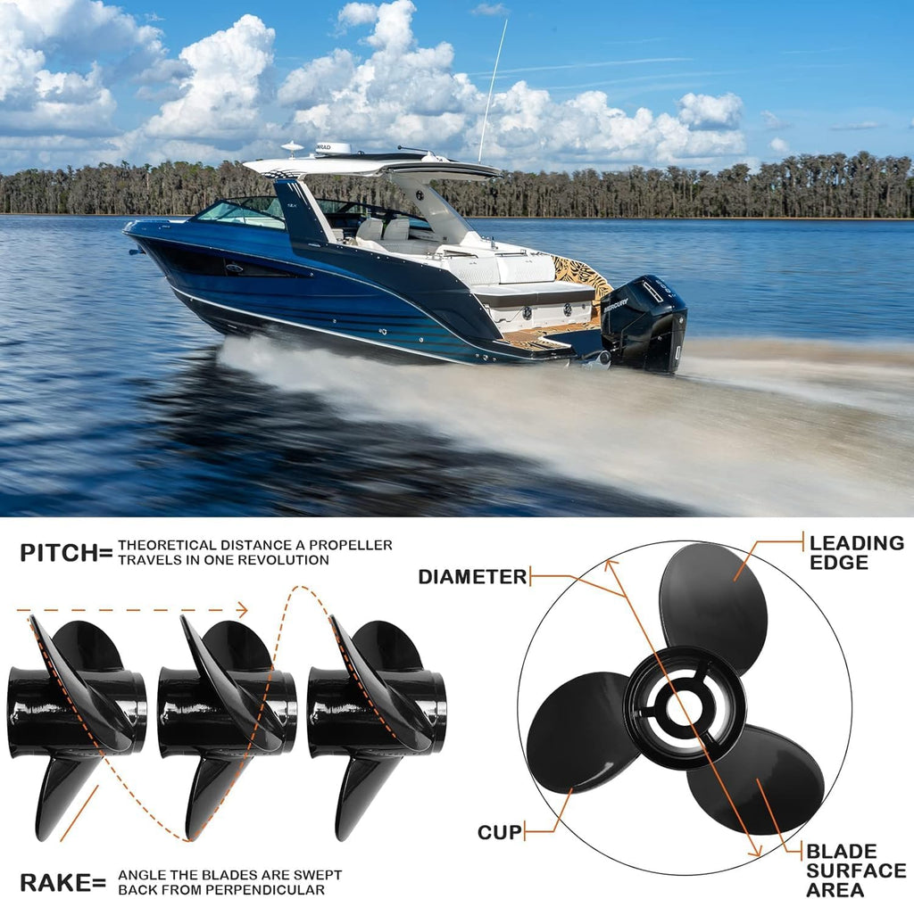 Boat Propeller for Mercruiser Alpha One,14 1/2x19,14×19,14×17 etc Mult-Size