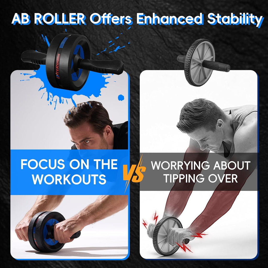 Ab Roller Wheel for Abs Workout - Abdominal Exercise Equipment with 2 Knee Pads for Home Gym, Core Strength Training