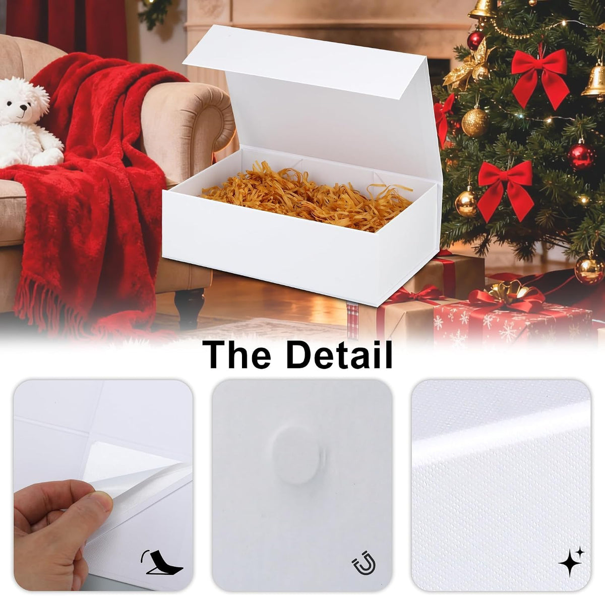 Premium White Gift Boxes with Lids (3-Pack) – Nested Gift Box Set