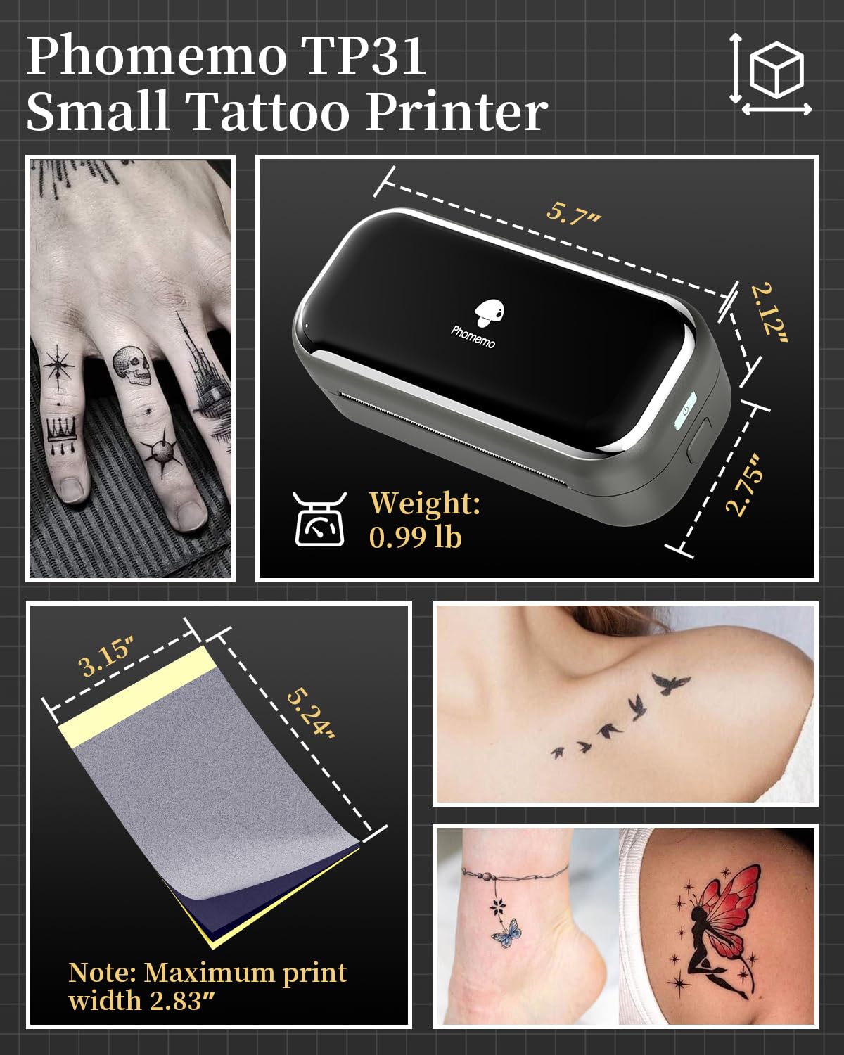 Tattoo Transfer Paper for TP31 Tattoo Stencil Printer, 100PCS