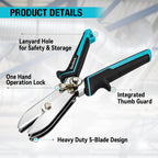 DURATECH 5-Blade Sheet Metal Crimper for HVAC Ductwork and Stove Pipes