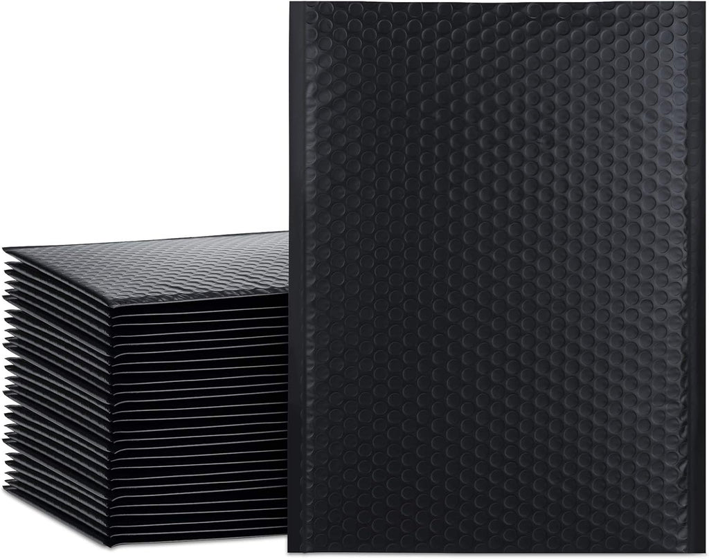 Bubble Mailers 10.5x16" Black 25 Pack Usable Size 10.5x15" Padded #5