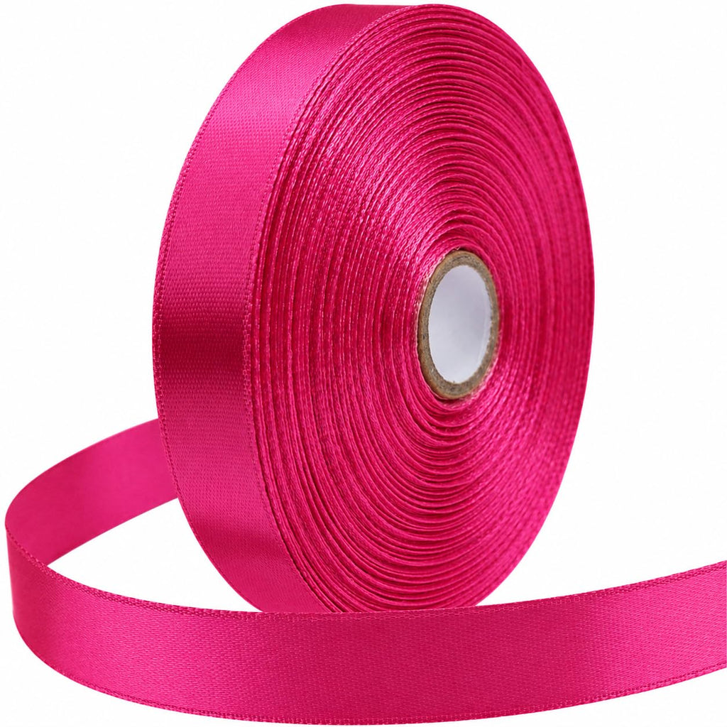 5/8 Inch Magenta Satin Ribbon 50 Yards Single Face Polyester
