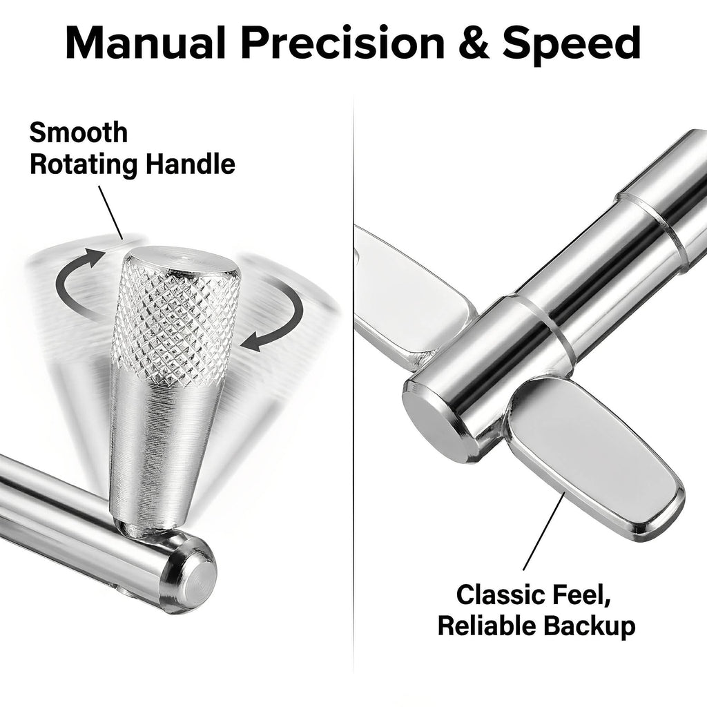 Drum Key Set with Drill Bit Adapter, Speed Standard Keys Chrome