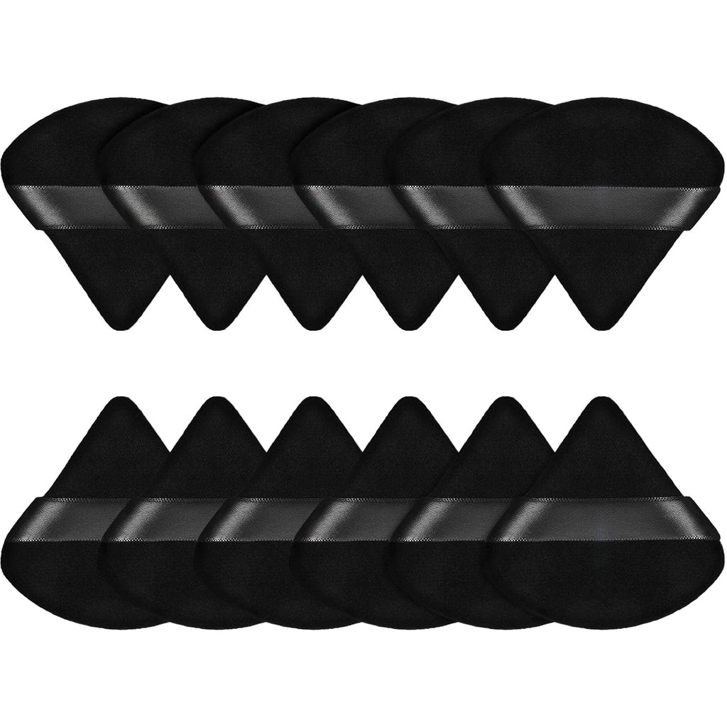 12 Pcs Powder Puff Triangle,2.83 Inch,Black